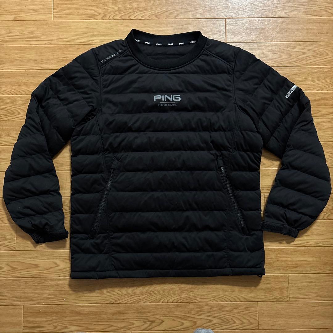 PING ピン　トライストレッチ高機能中綿プルオーバー　ブラック　Lサイズ