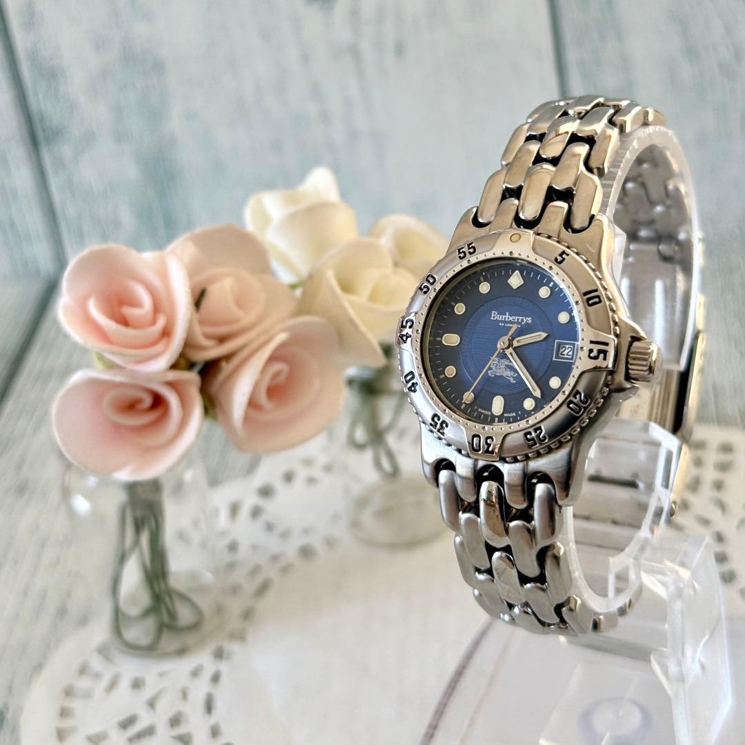 【希少】Burberrys バーバリー 腕時計 10000L ネイビー ダイバー