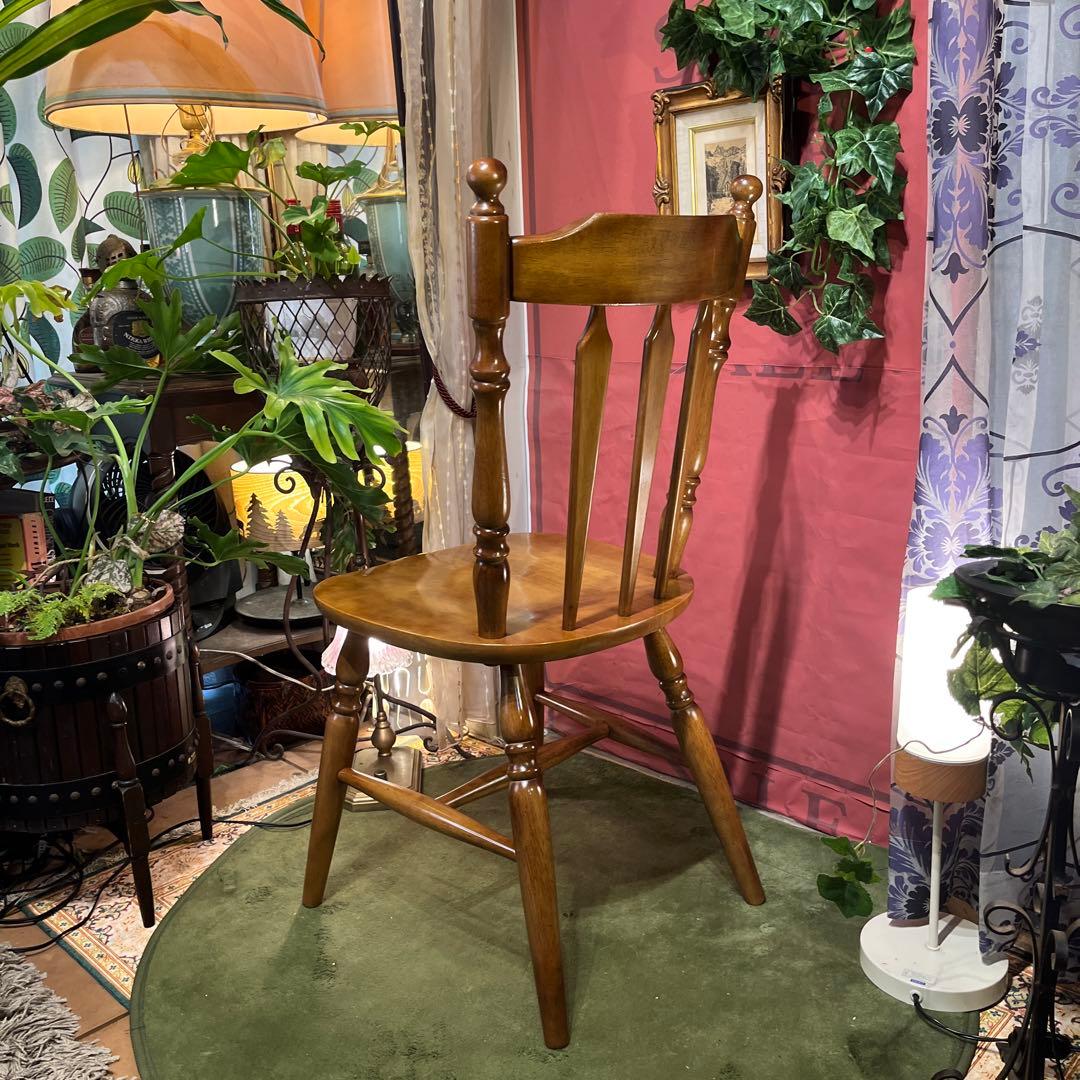 ラス 　80’s ヴィンテージ スピンドルレッグ　板座チェア　ウィンザー