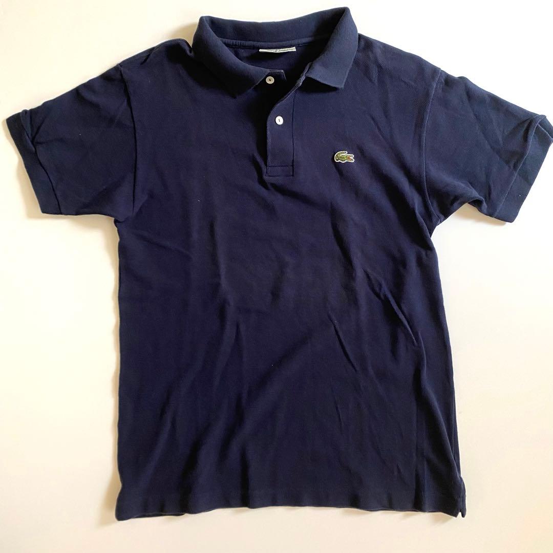 70s 80s フランス製 ラコステ ポロシャツ フレンチラコステ ネイビー