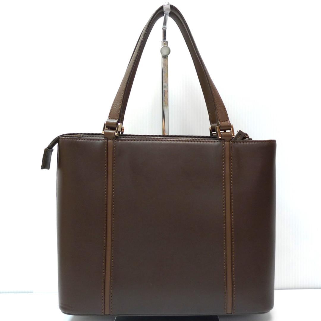 BURBERRY　トートバッグ　レザー　ノバチェック　ブラウン