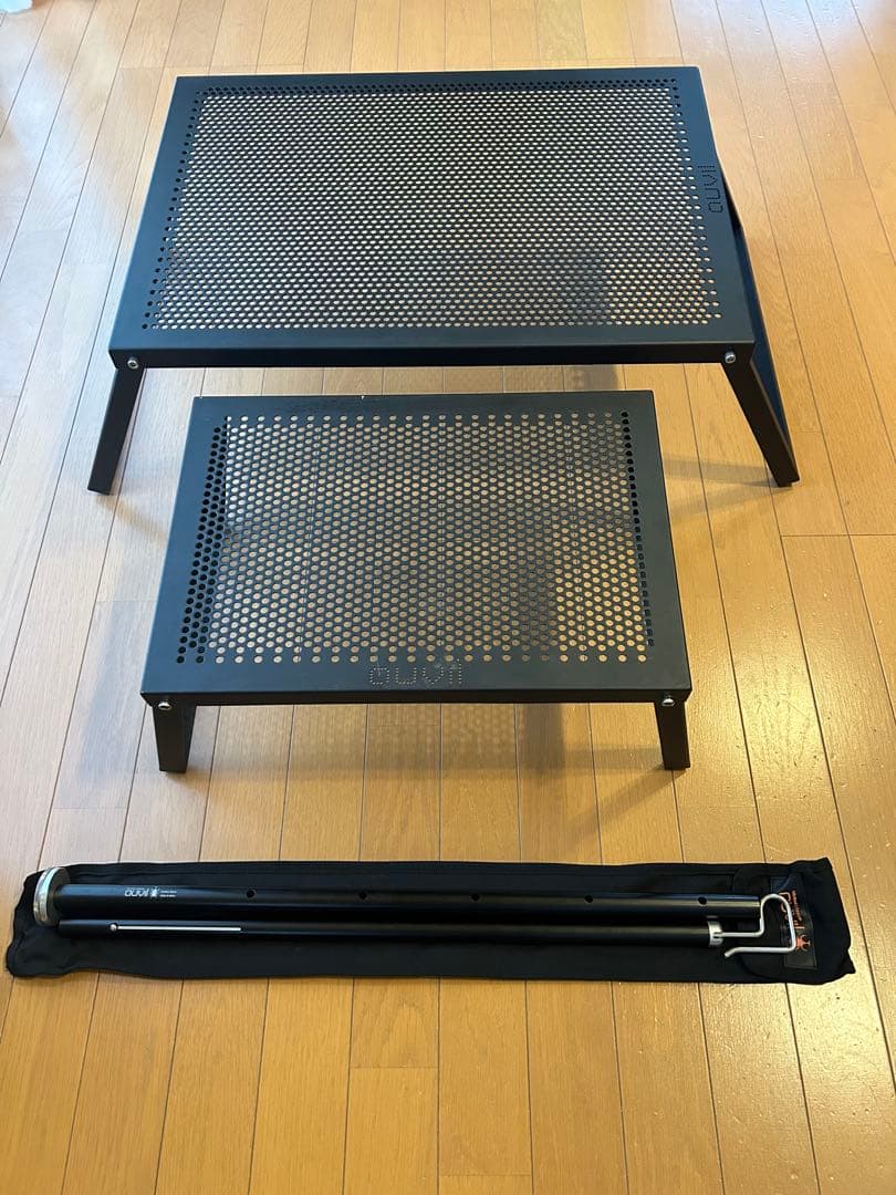 ⭐︎auvilのメッシュテーブル2サイズ 収納ケース付き ⭐︎ランタンポールSET