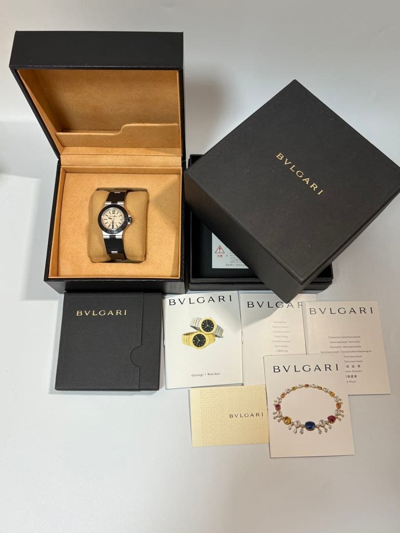 【美品】ブルガリ アルミニウムAL29A アルミラバー レディース腕時計