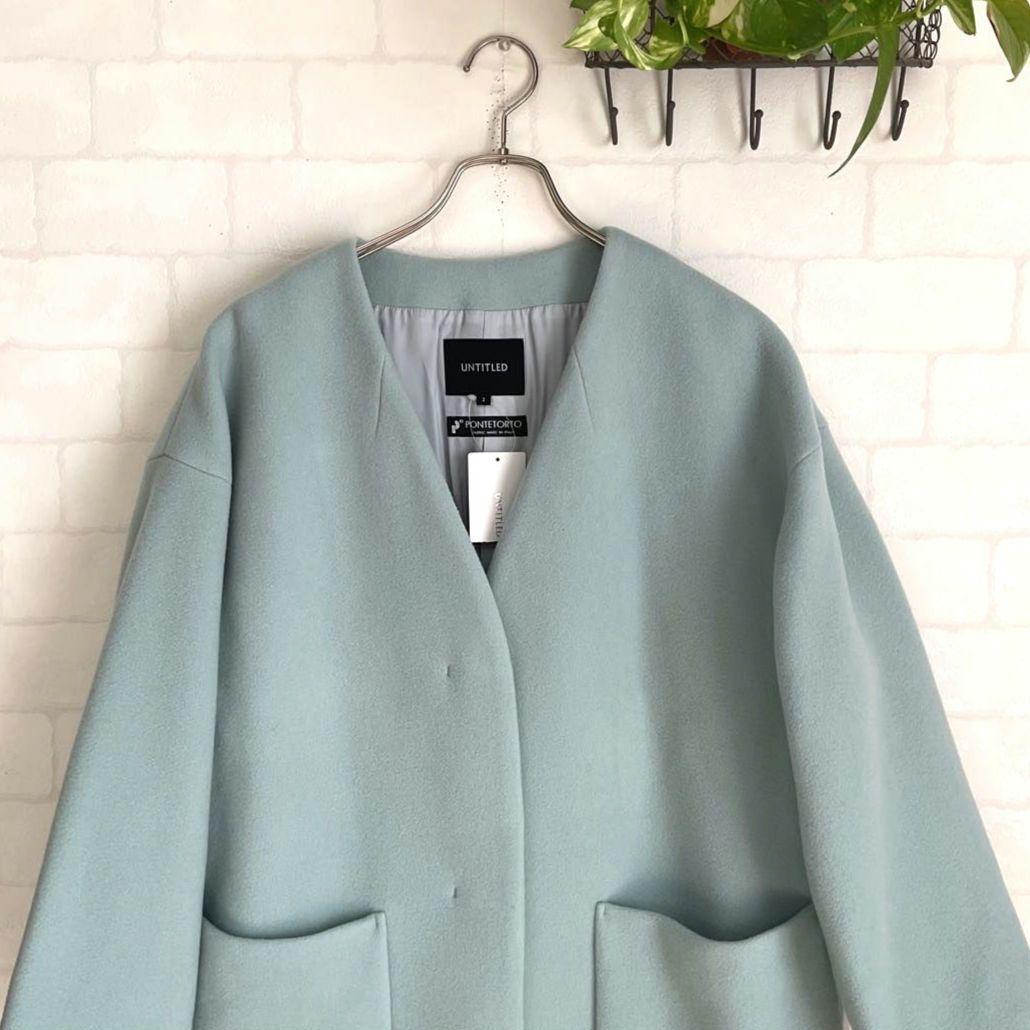 プロフ必読MRJ 新品タグ付アンタイトル ポンテベロアノーカラーコート