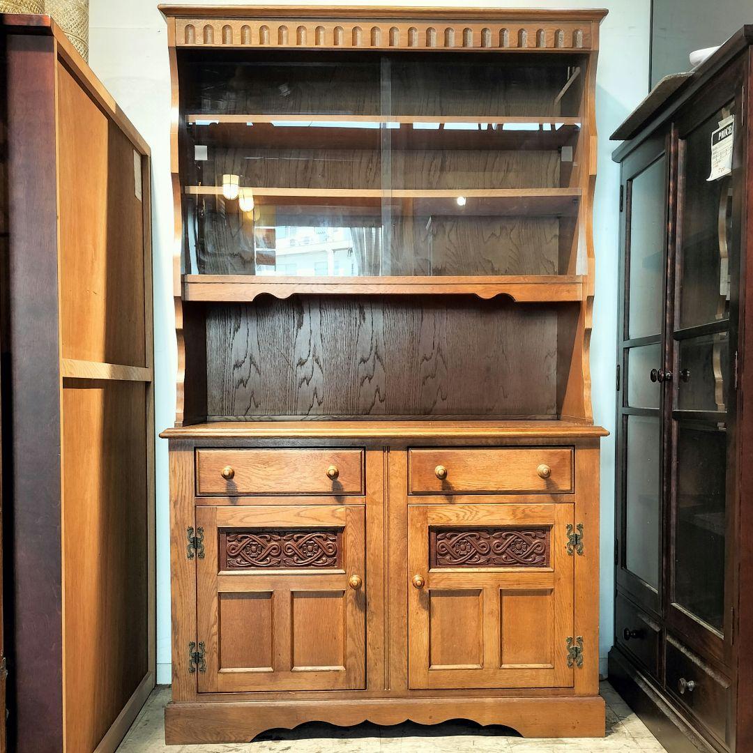 M●東サセール 希少良品☞秋山木工☜職人堅木 ヴィンテージカップボード