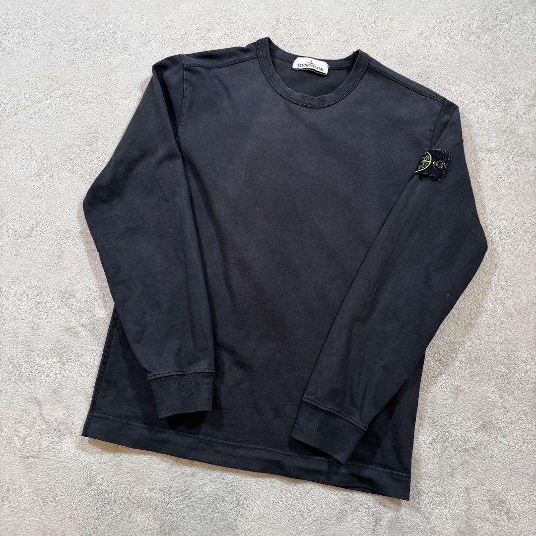 ストーンアイランド　721564450 肉厚　長袖Tシャツ　ブラック　Mサイズ