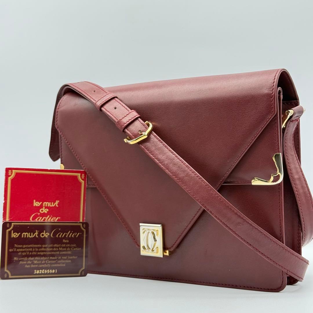 良品✨カルティエ マストライン ショルダーバッグ レディース ゴールド金具