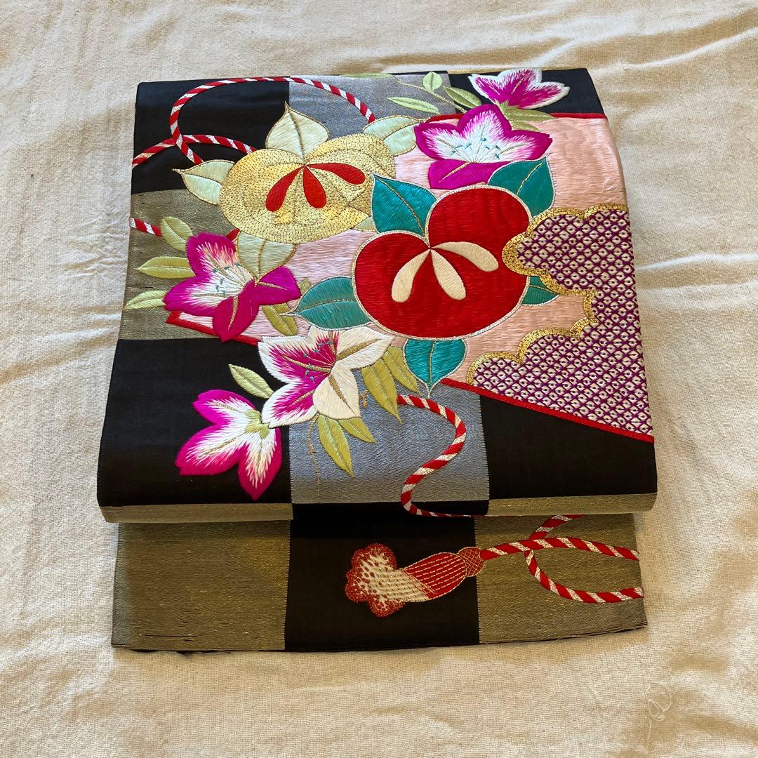 【超レア】アンティーク好き必見❤️刺繍名古屋帯
