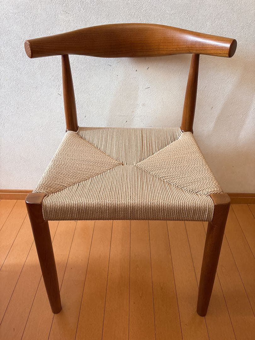 ペーパーコードチェア北欧デザイン　アームレス　ブラウン茶系リプロダクト品椅子イス