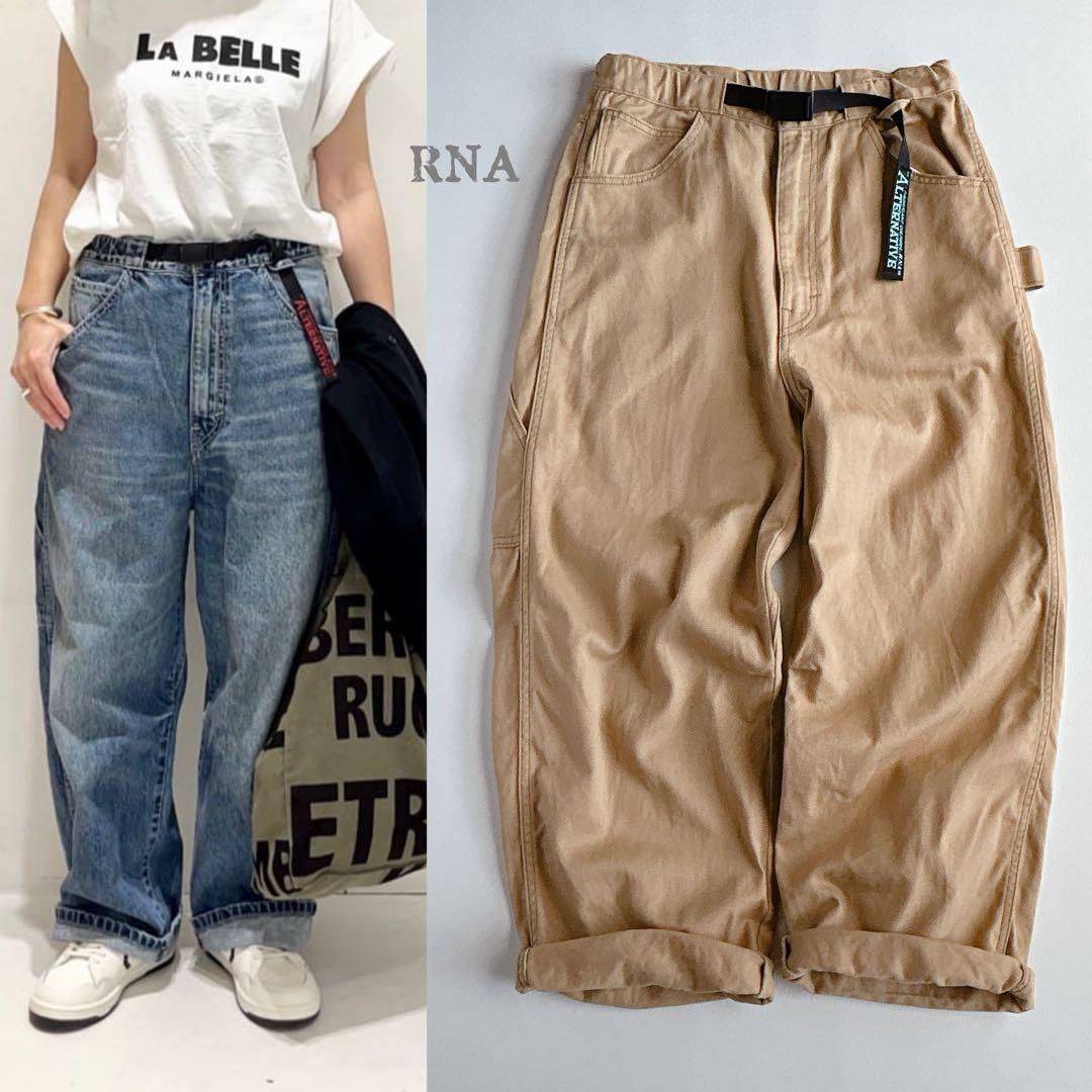 RNA ⿻ ワークパンツ チノパンツ ルーズ ベルト付 ペインターパンツ 秋
