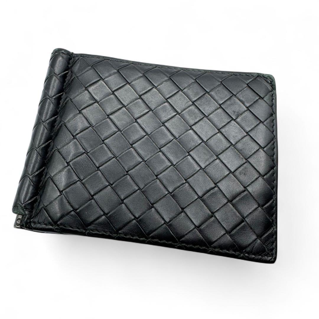 美品　ボッテガヴェネタ　マネークリップ　カードケース　イントレチャート　レザー