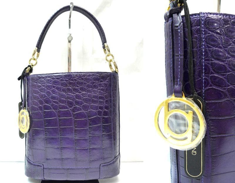 【未使用】BEAUGRAND　２WAYバッグ　クロコダイル　JRA公認　パープル