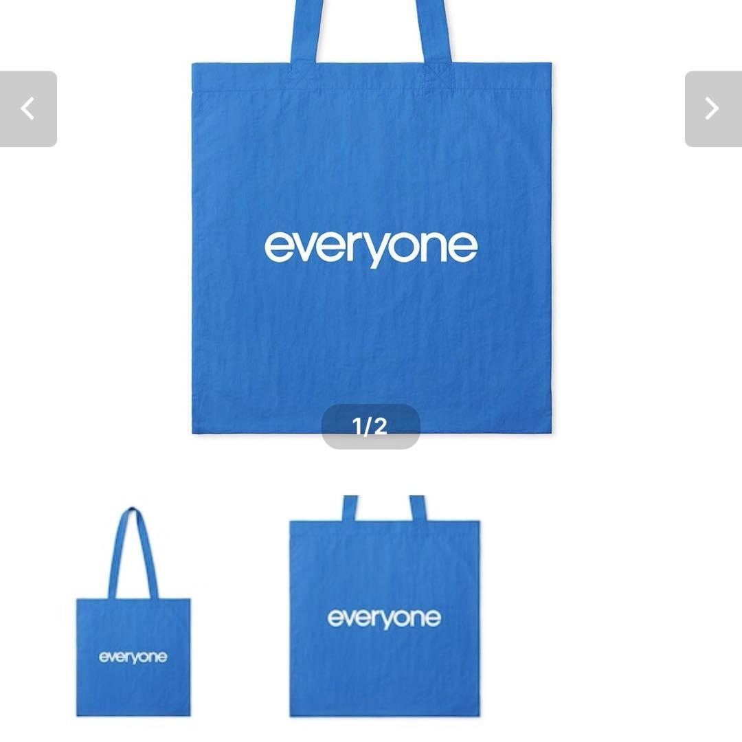 everyone nylon logo tote bag blue エブリワン