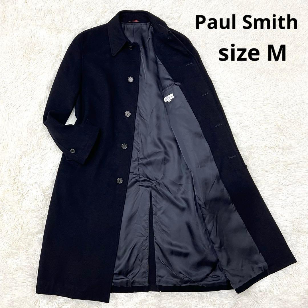 ポールスミス　カシミヤ　ラムウール　ロングコート　黒　M