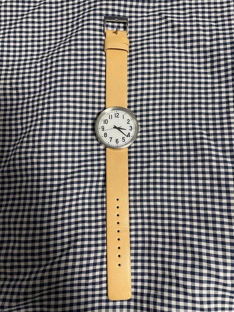 無印良品　公園の時計・大　ソーラーウォッチ　ヌメ革