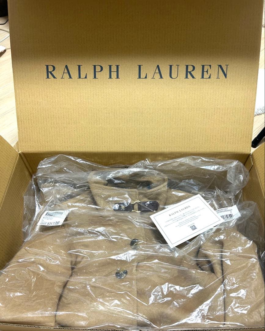 正規店購入　ローレンラルフローレン　バックルトリム ウールブレンドコート