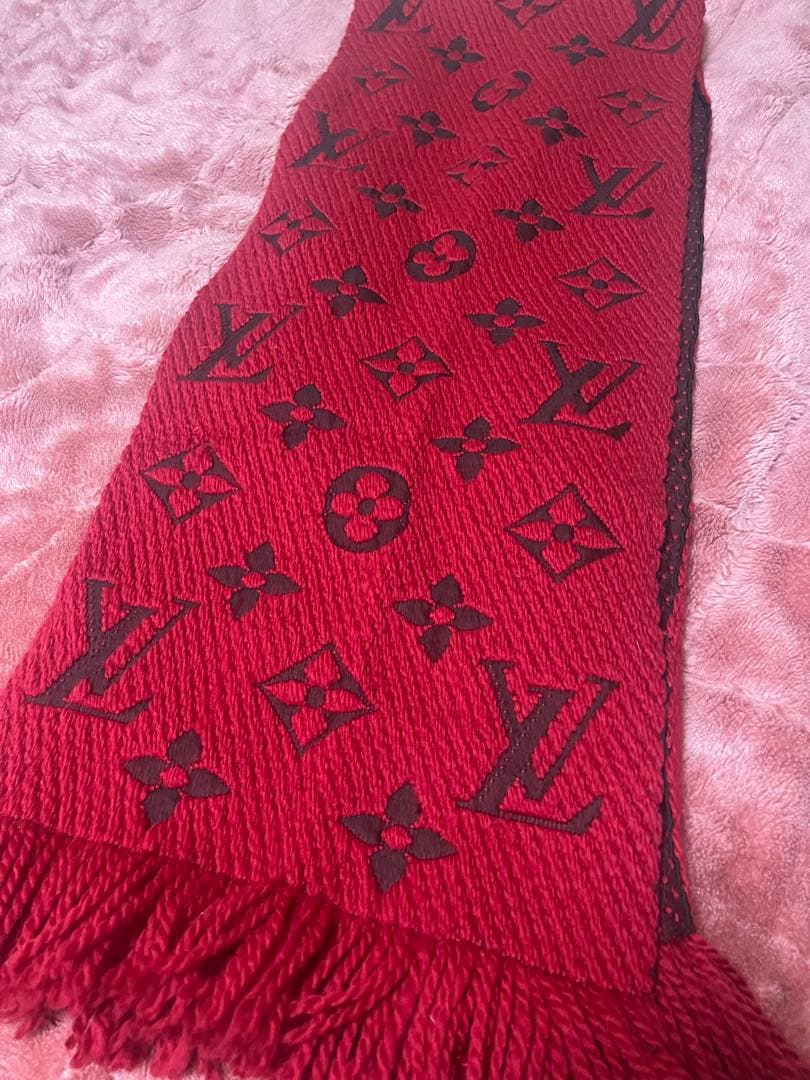 Louis Vuitton レッド マフラー ウール カシミヤ
