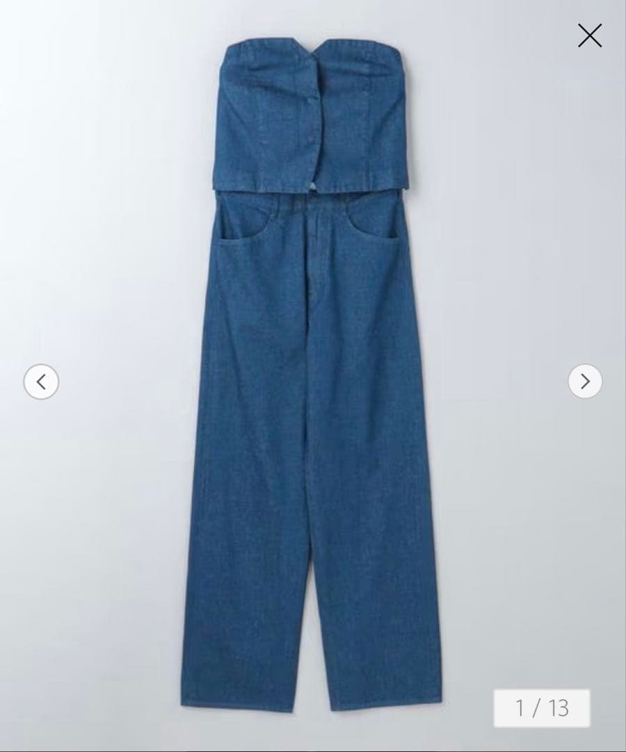 今期完売品　6(ROKU)デニム ビスチェ オールインワン　38