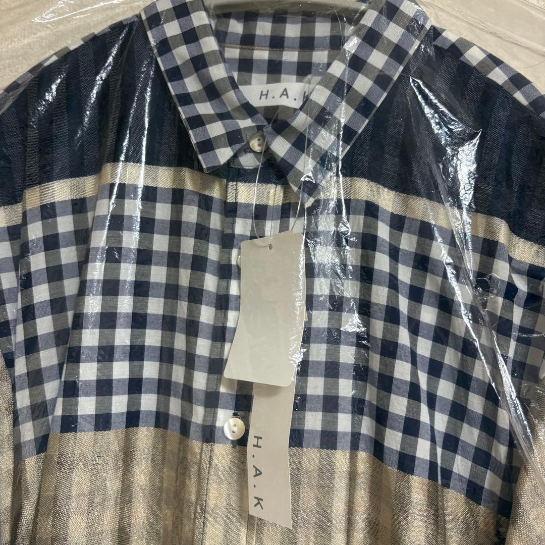 H.A.K ギンガムチェックブライトボーダーシャツワンピース
