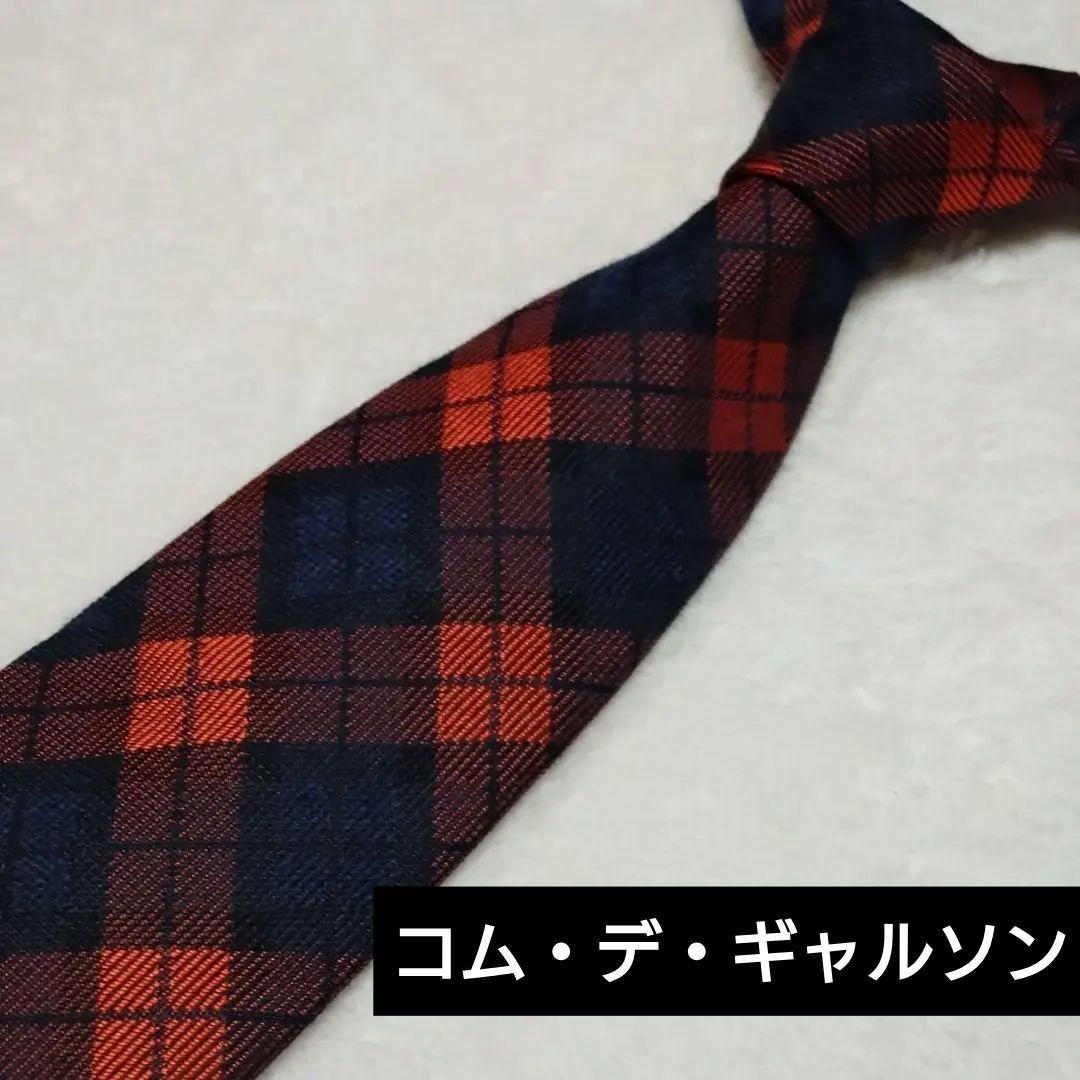 極美品■コムデギャルソン　オムドゥ　ネクタイ　チェック柄　シルク×ウール